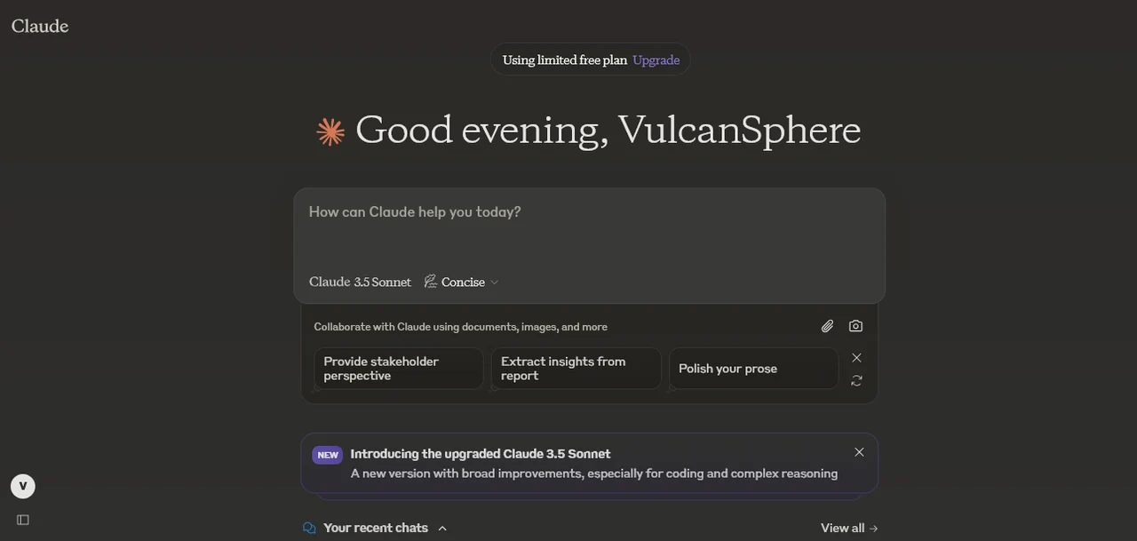 Captura de la web del asistente Claude de Anthropic