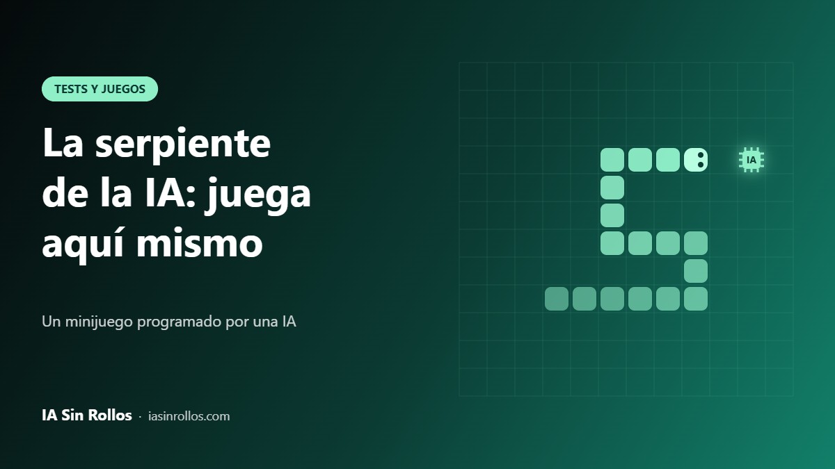 Ilustración del juego de la serpiente comiendo un chip de IA