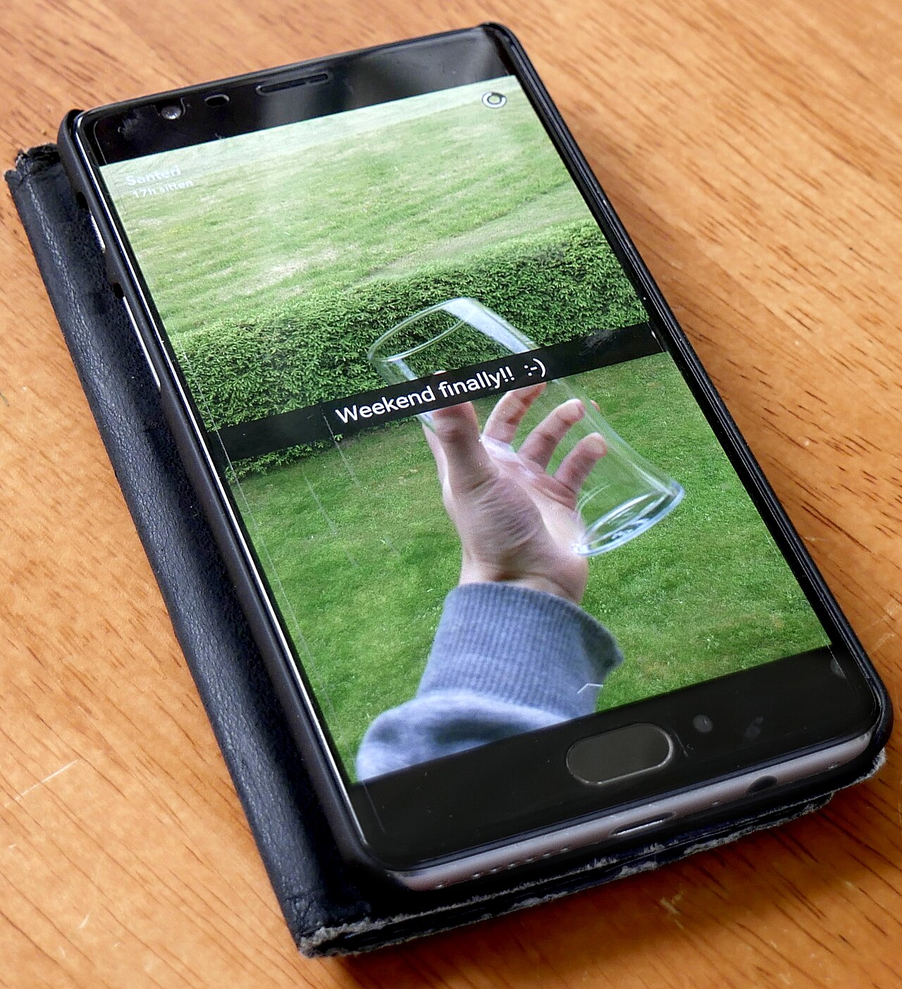 Snapchat en un teléfono móvil